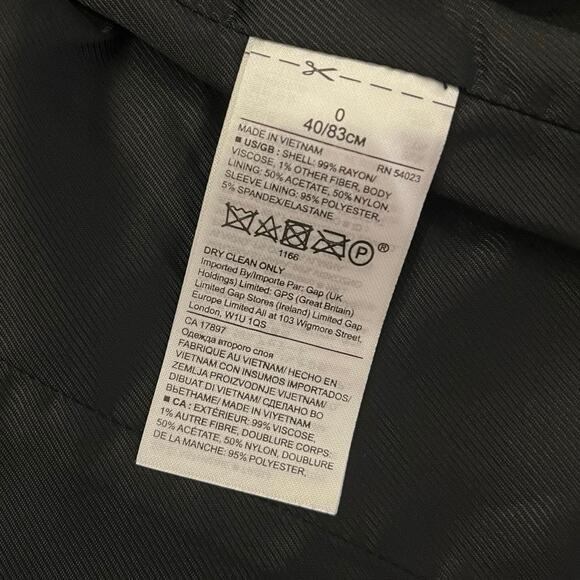 NWT Banana Republic Satin Blazer Women’s Size 0 Navy Pinstripe Boyfriend Office - Picture 15 of 16